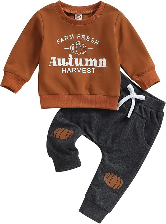 0-4T Toddler Boy Girl Halloween Outfit Fall Clothes Ghost Long Sleeve Sweatshirt Top Pants Baby Halloween Clothes