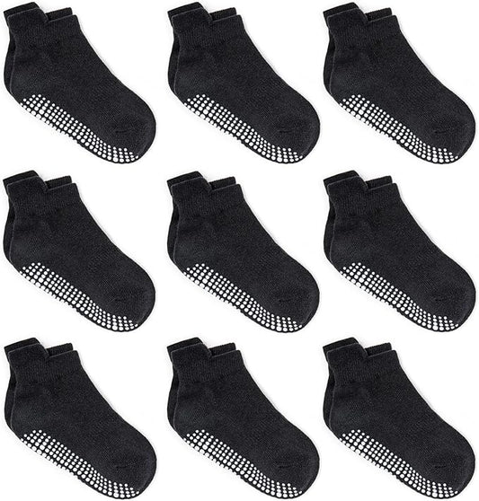 Zaples Baby Non Slip Grip Ankle Socks with Non Skid Soles for Infants Toddlers Kids Boys Girls